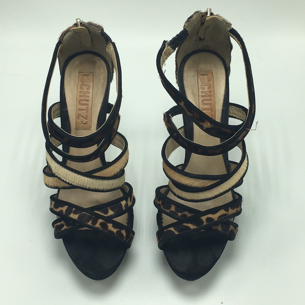 SCHUTZ Cheetah Heels, Size 5